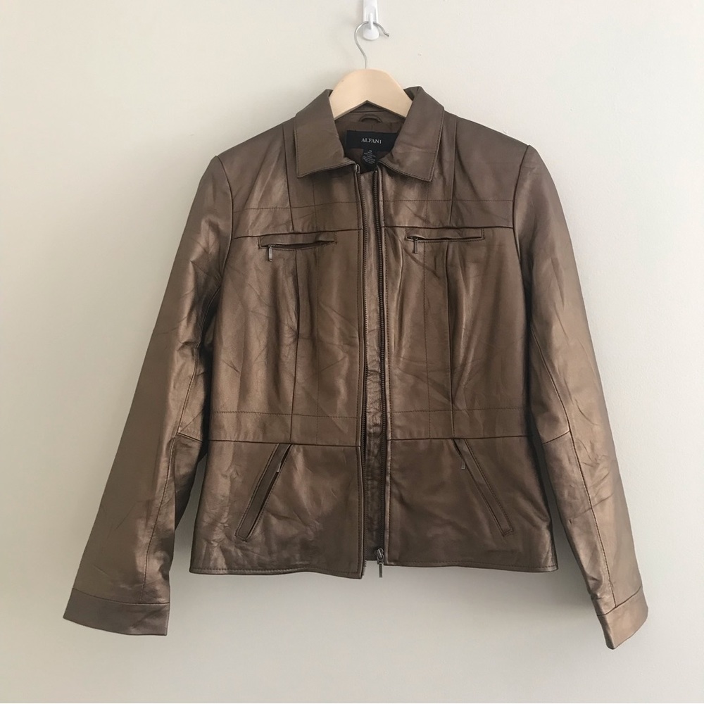 Gold leather jacket - Picture 2 of 9